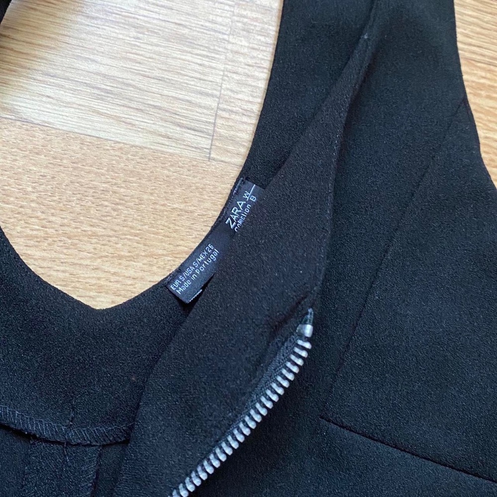 Zara black mini dress zip front, size S, great condition - Picture 3 of 3